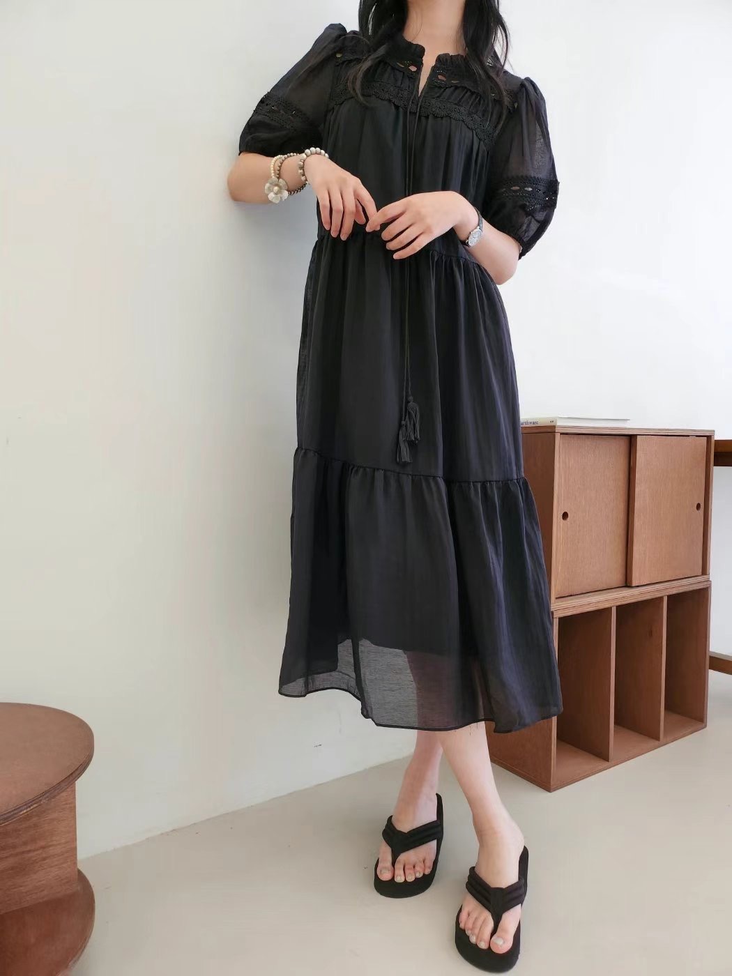 LAYERING東大門㊣直郵女士新品職業推薦25春夏時尚休閑連衣裙LAYERING連衣裙圖色3