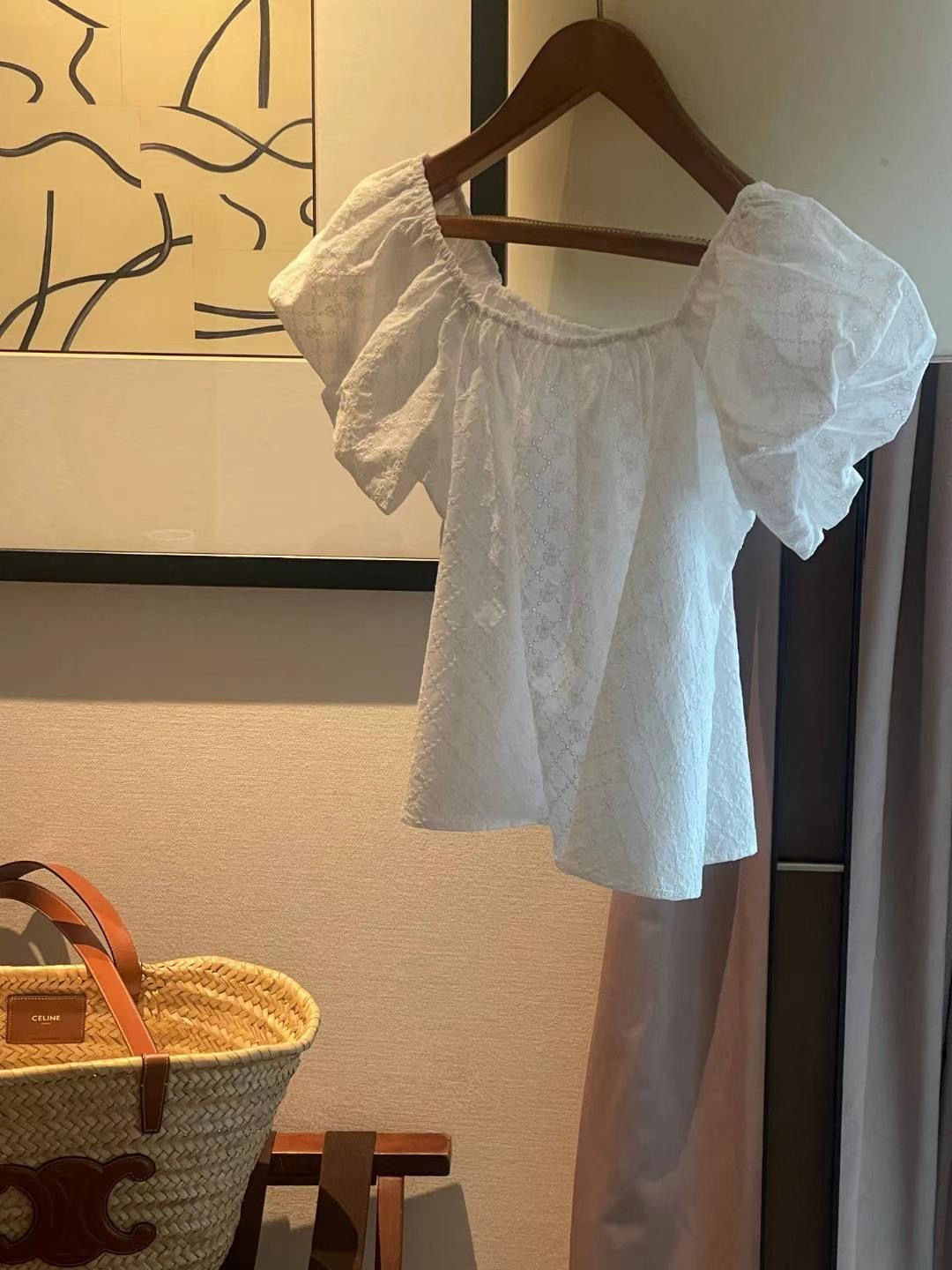INOUF東大門㊣直郵女士新品休閑人氣職業襯衫蕾絲衫刺繡蕾絲INOUF/FLUTTER襯衫/蕾絲衫圖色1