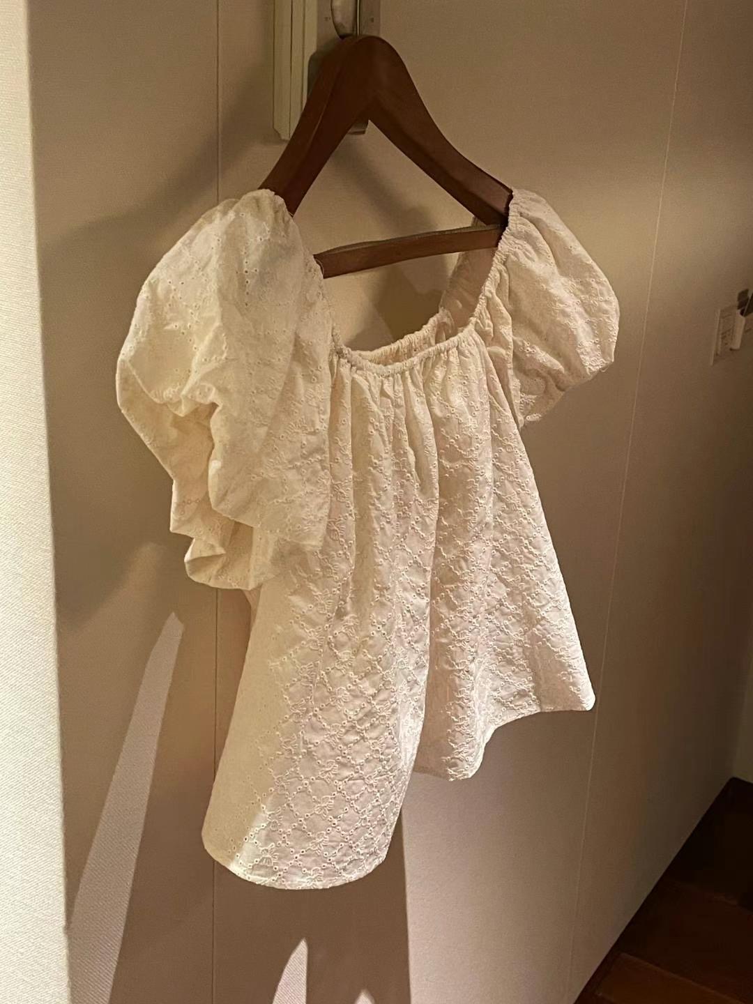 INOUF東大門㊣直郵女士新品休閑人氣職業襯衫蕾絲衫刺繡蕾絲INOUF/FLUTTER襯衫/蕾絲衫圖色2
