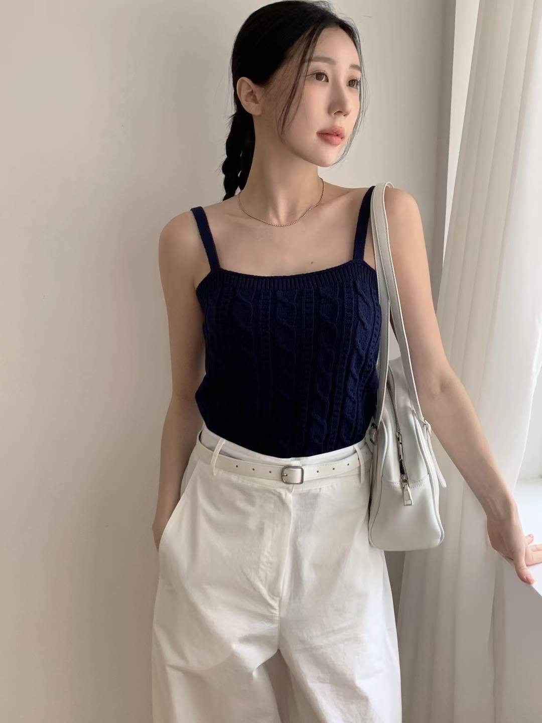 ONE DAY SUDDENLY東大門㊣實拍女裝新品25春夏休閑吊帶背心ONE DAY SUDDENLY吊帶/背心圖色4