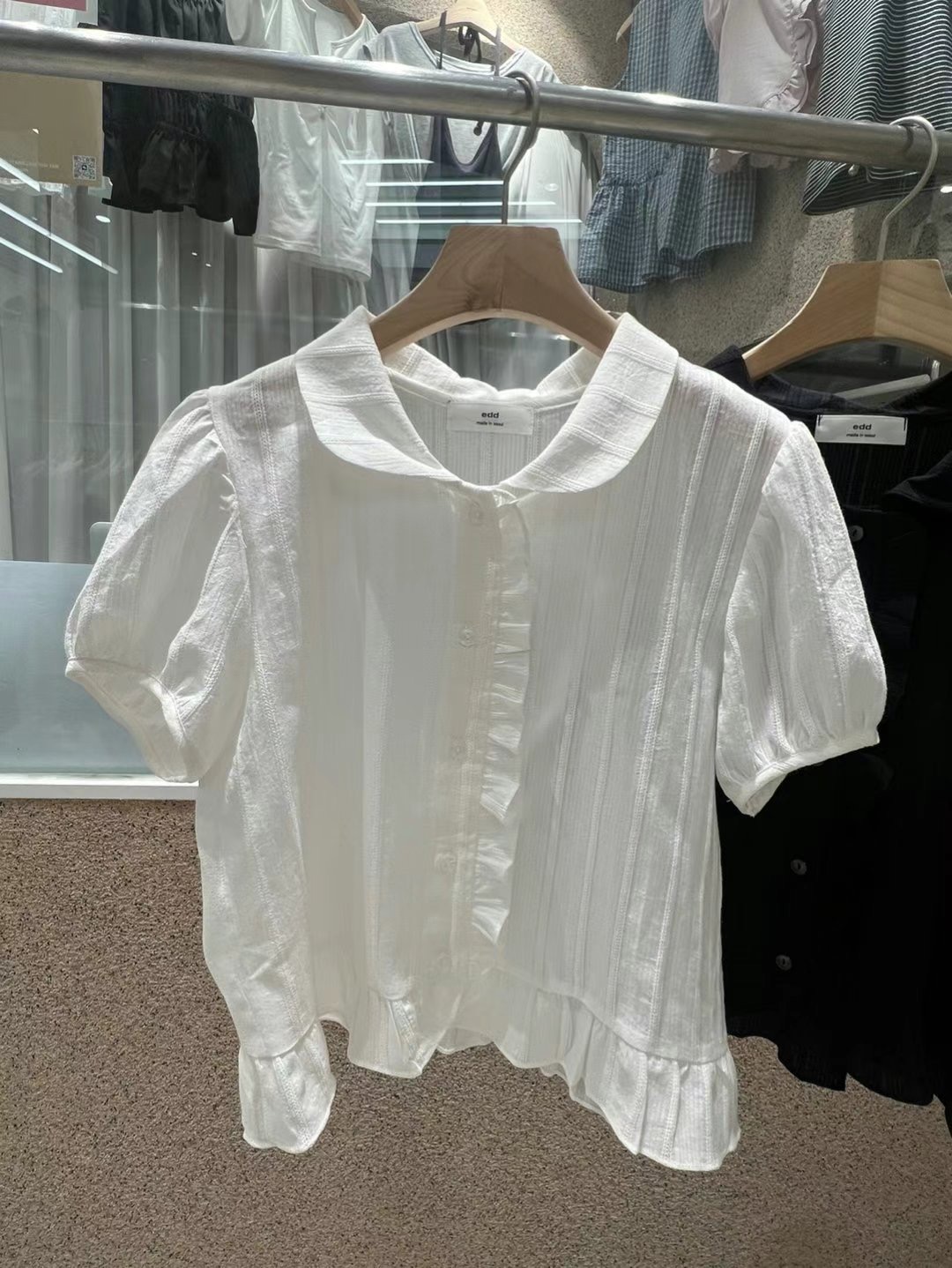 HAVE東大門㊣實拍女士新款真品25春夏時尚襯衫蕾絲衫荷葉邊HAVE襯衫/蕾絲衫圖色2