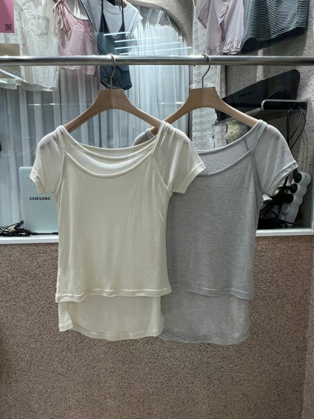HAVE韓國直郵㊣女裝新款熱賣25春夏職業休閑推薦人氣套裝雙層HAVE套裝