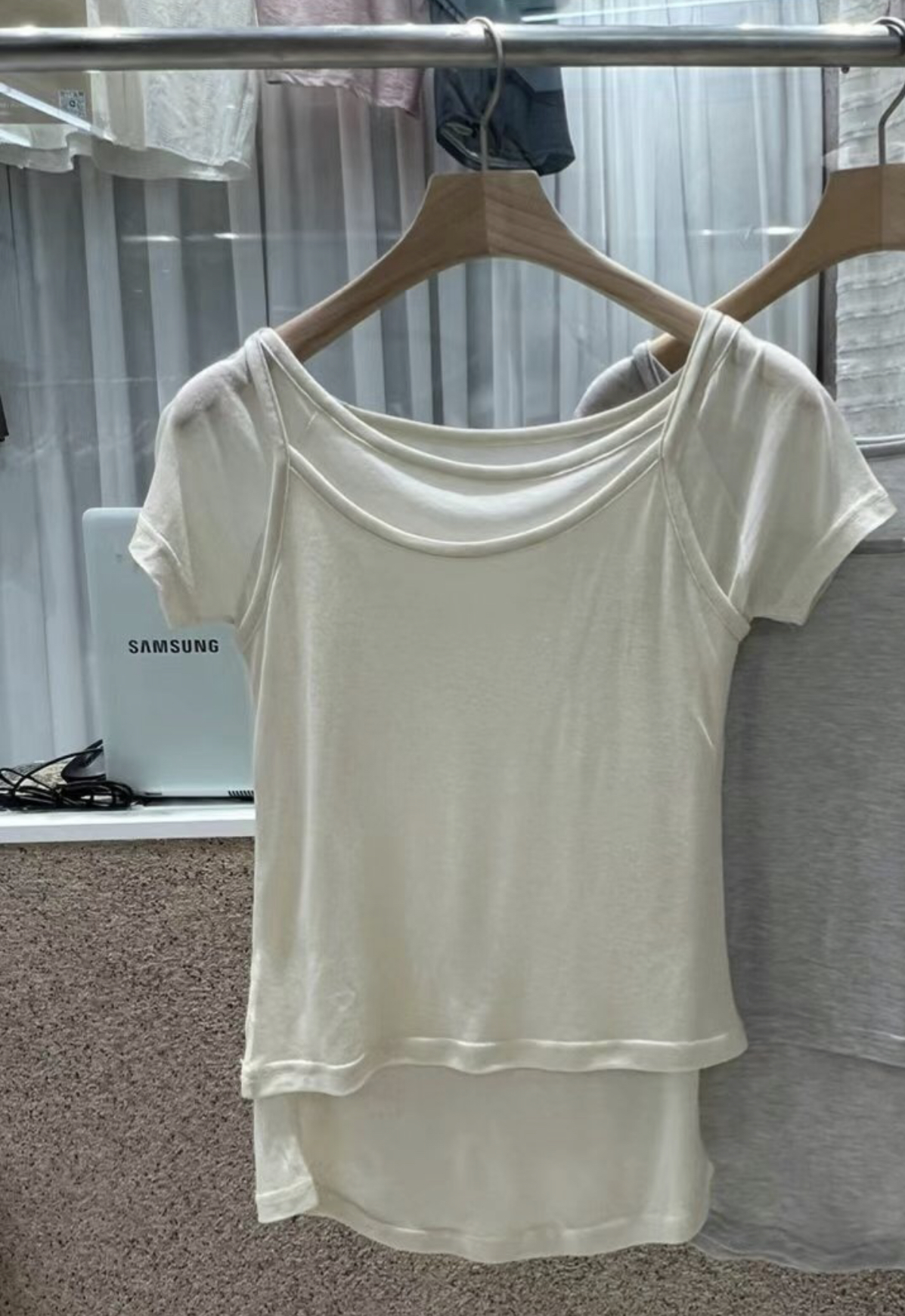 HAVE韓國直郵㊣女裝新款熱賣25春夏職業休閑推薦人氣套裝雙層HAVE套裝圖色2