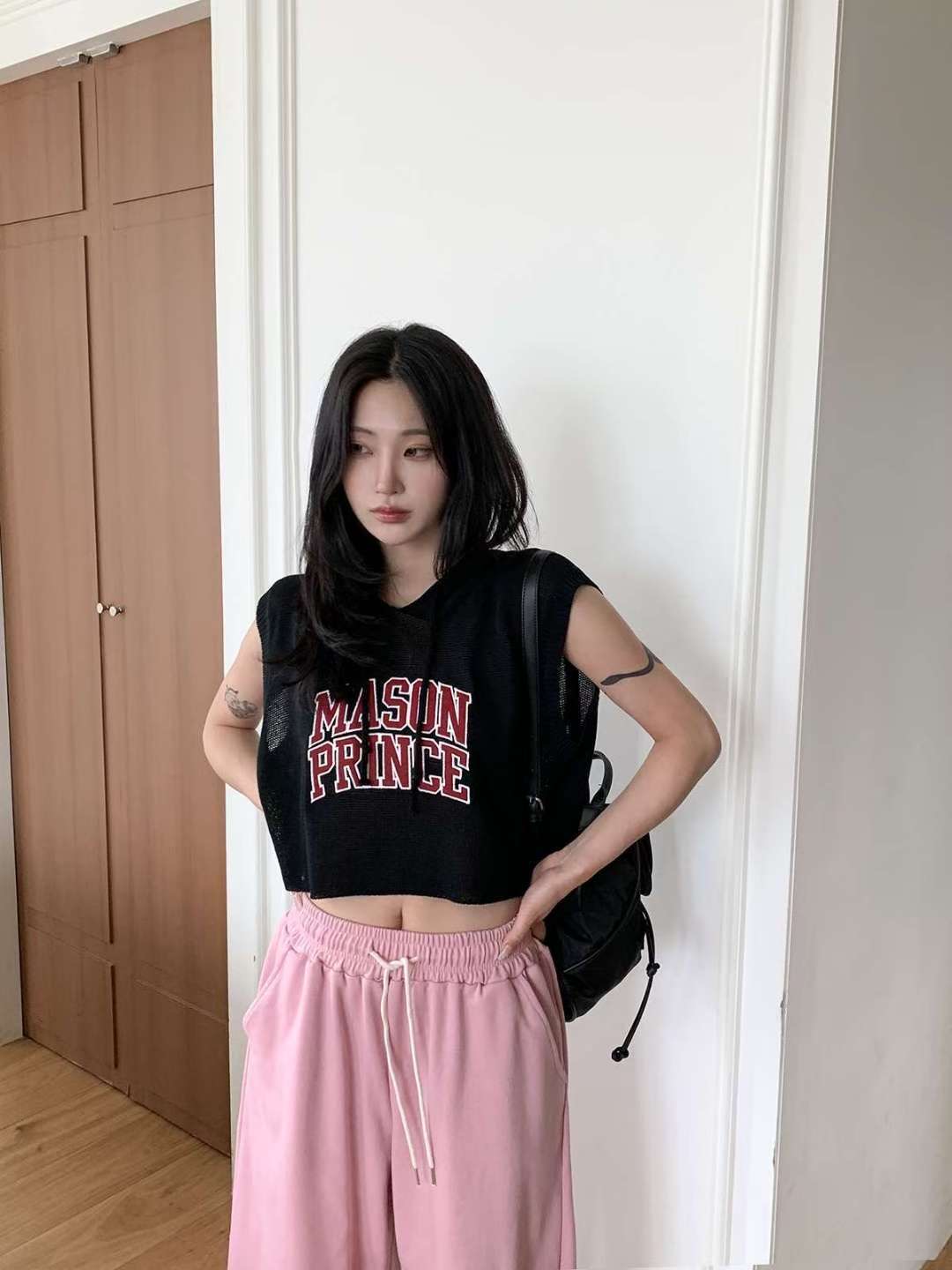 DKS08東大門㊣實拍女士新款熱賣25春夏吊帶背心短款針織連帽DKS08吊帶/背心圖色5