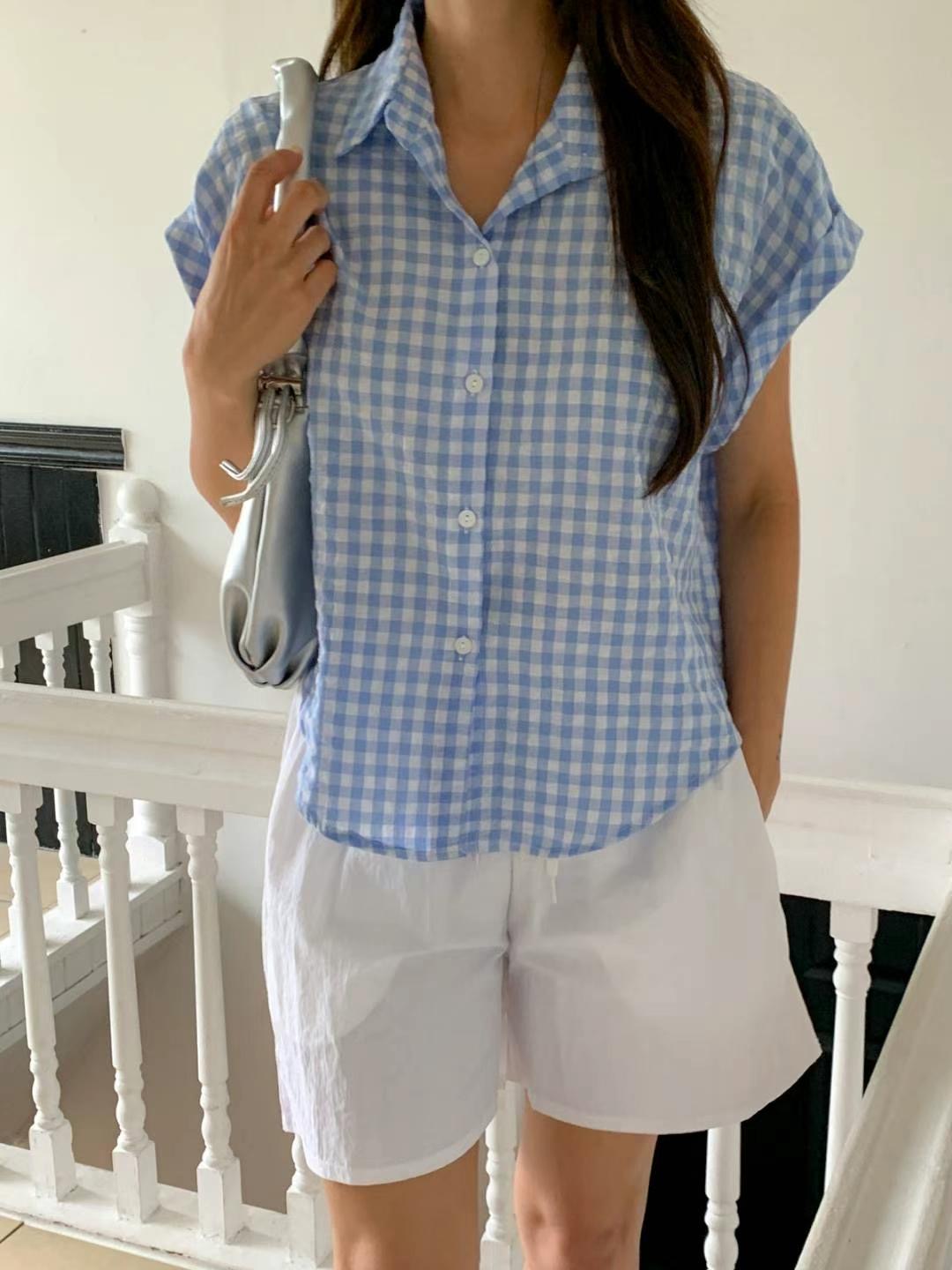 DKS08東大門㊣實拍女裝新品人氣休閑25春夏時尚推薦襯衫蕾絲衫DKS08襯衫/蕾絲衫圖色3