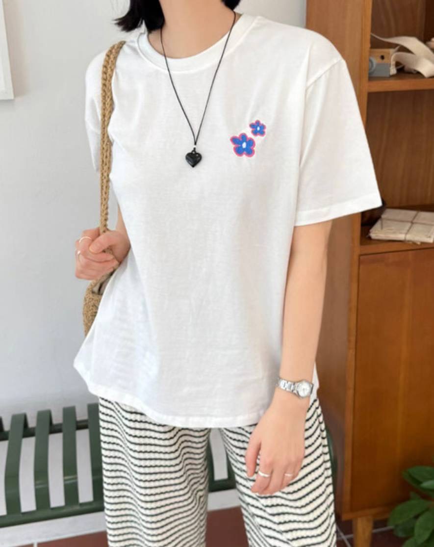 SALT.B東大門㊣直郵女裝新款休閑熱賣人氣25春夏推薦T恤刺繡SALT.BT恤