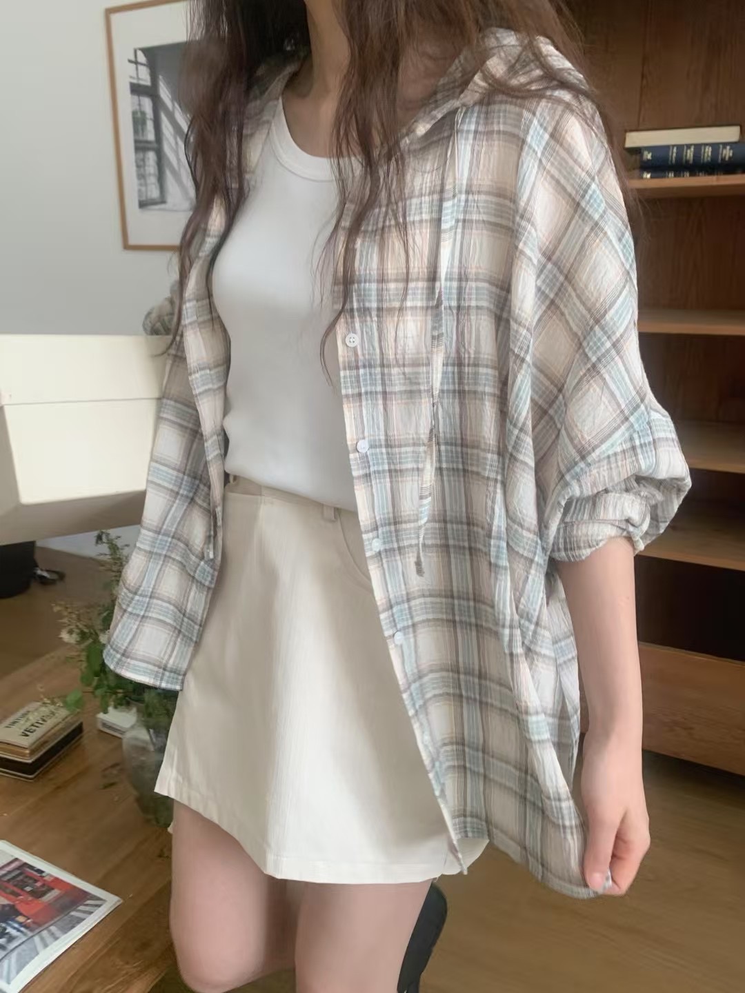 UNCOVER CUBE東大門㊣代購女士新品休閑25春夏人氣襯衫蕾絲衫LALAGIRL襯衫/蕾絲衫