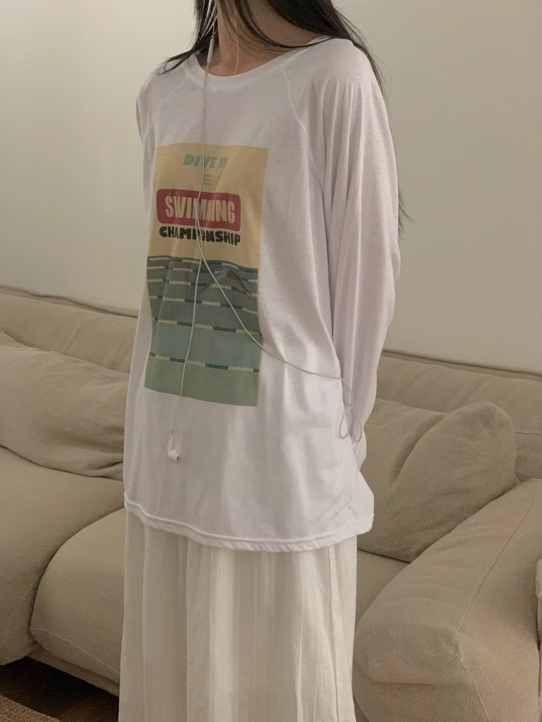 OBE韓國直郵㊣女士新款休閑熱賣推薦職業時尚人氣25春夏長袖T恤OBE長袖T恤
