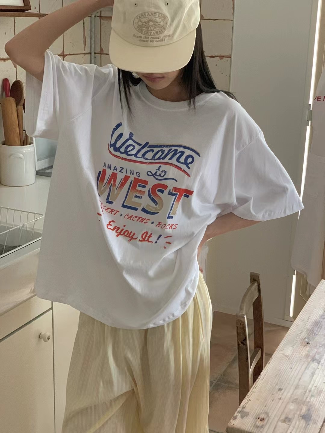 OBE東大門㊣代購女裝新品25春夏推薦人氣休閑職業熱賣時尚T恤OBET恤圖色2