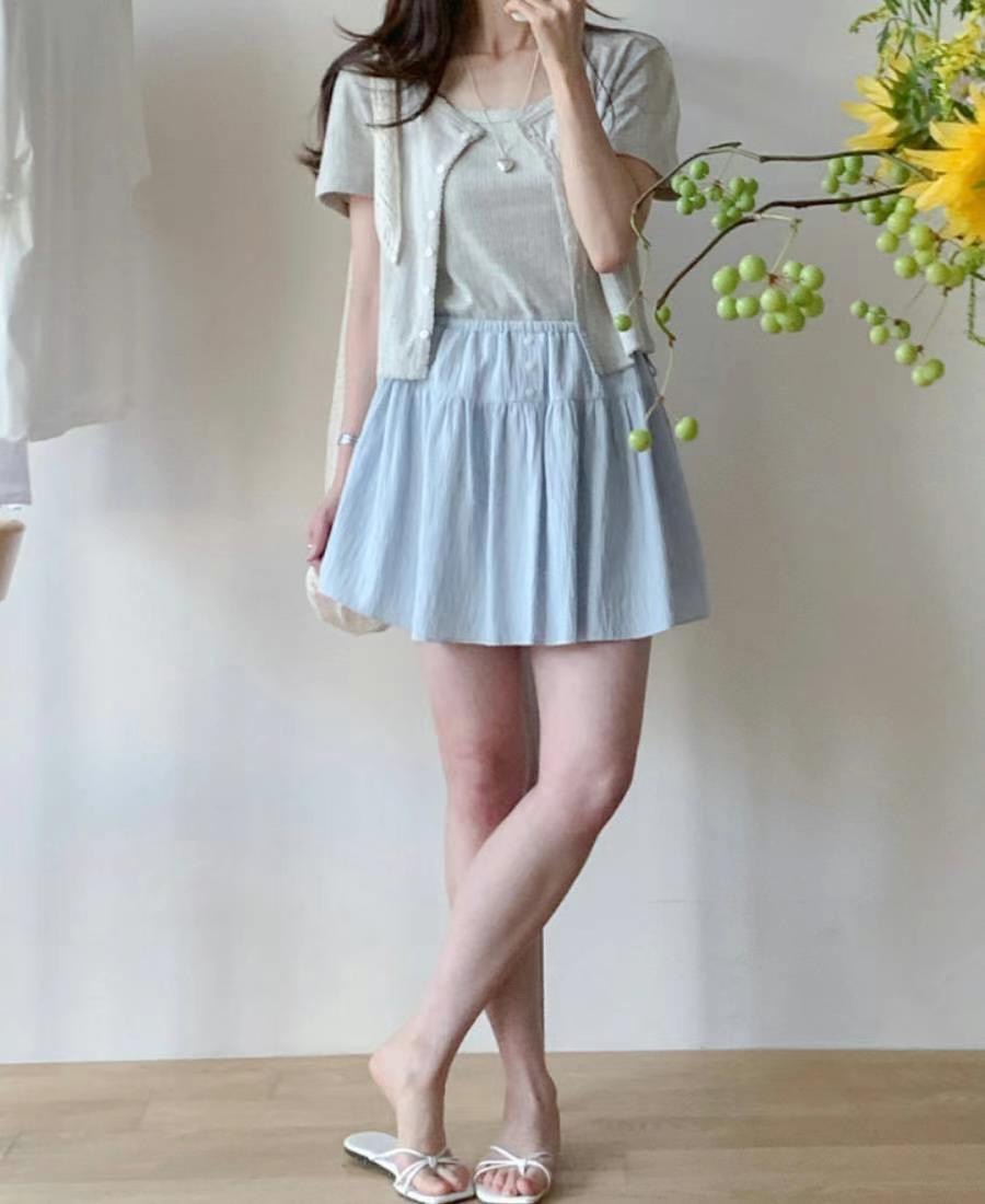SALT.B韓國代購㊣女裝新款時尚25春夏推薦休閑人氣真品短裙SALT.B短裙