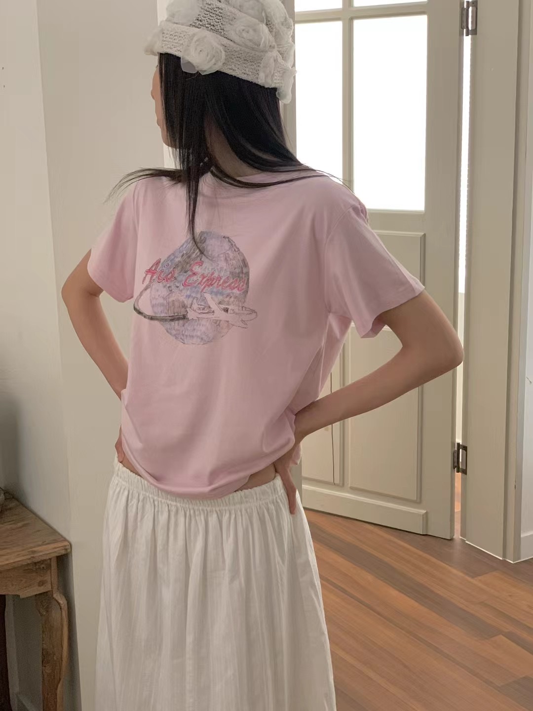 OBE韓國代購㊣女裝新品人氣時尚熱賣職業推薦25春夏休閑T恤OBET恤圖色2