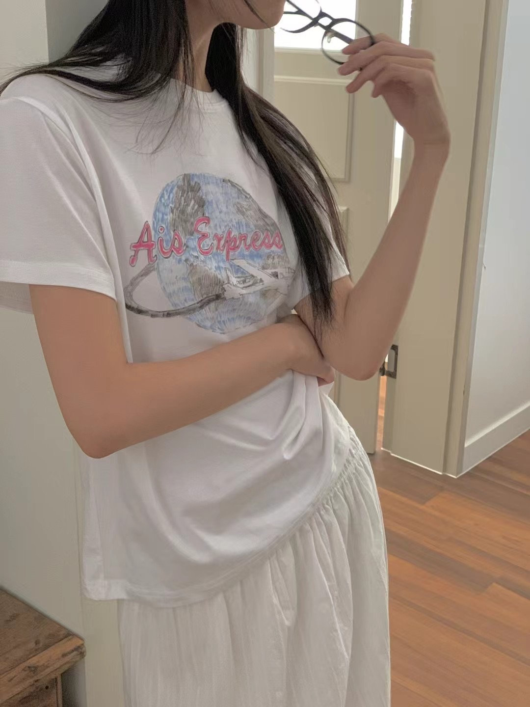 OBE韓國代購㊣女裝新品人氣時尚熱賣職業推薦25春夏休閑T恤OBET恤圖色3