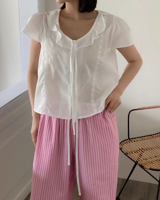 SALT.B東大門㊣代購女裝新品職業人氣真品25春夏襯衫蕾絲衫SALT.B襯衫/蕾絲衫