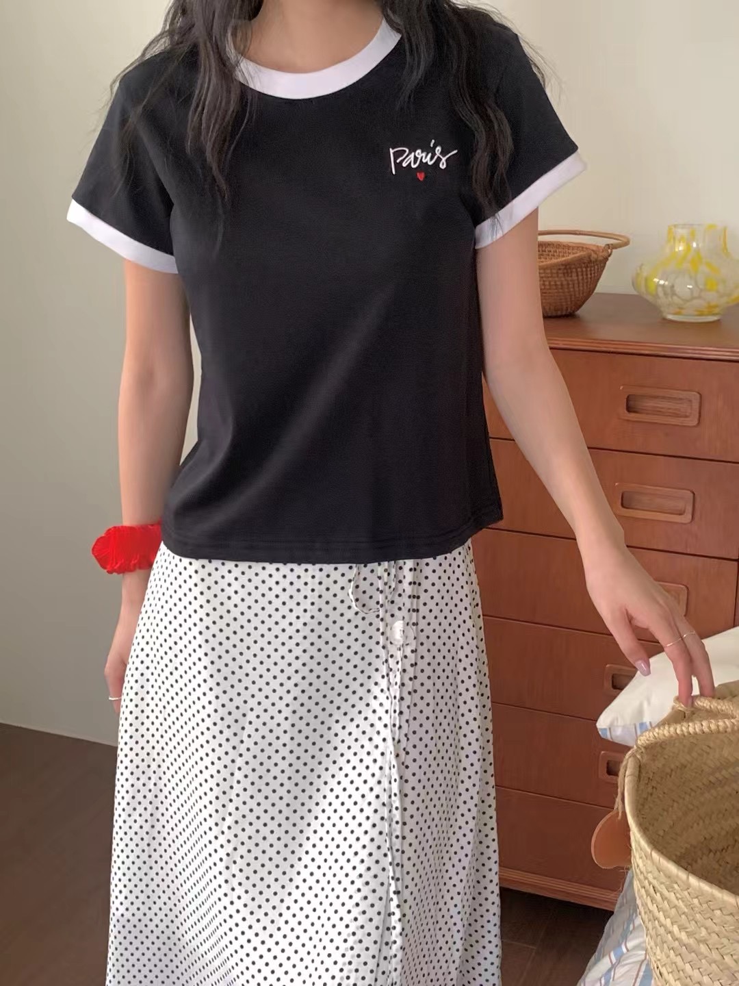 OBE東大門㊣代購女士新款休閑真品25春夏人氣時尚熱賣職業T恤OBET恤圖色2