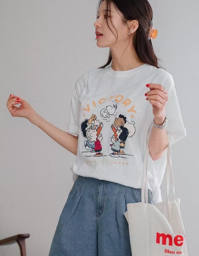 LATTE韓國直郵㊣女裝新品人氣25春夏職業推薦時尚T恤史努比LATTET恤