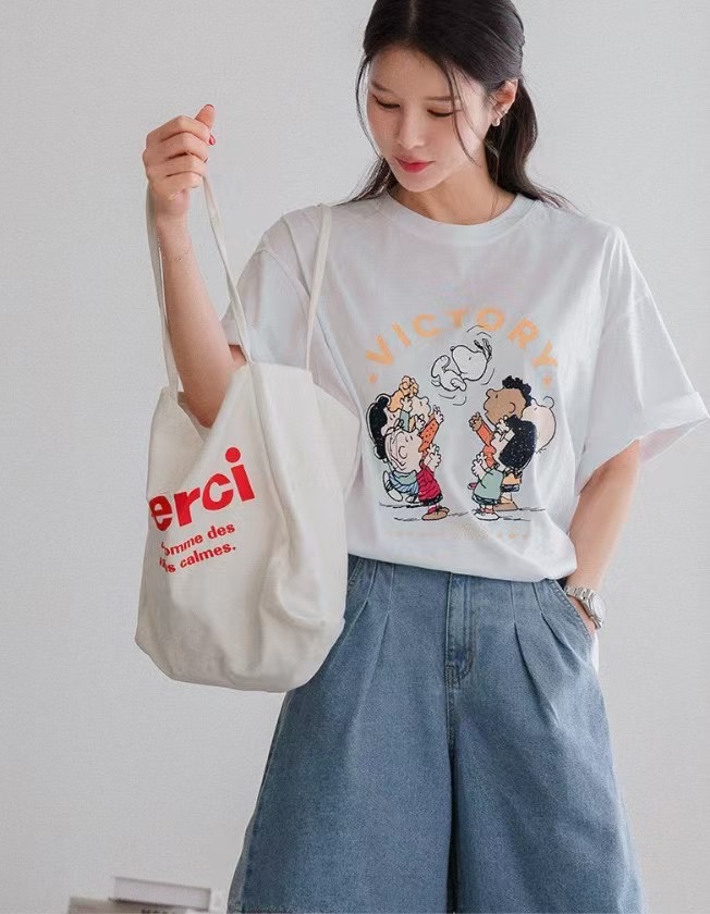 LATTE韓國直郵㊣女裝新品人氣25春夏職業推薦時尚T恤史努比LATTET恤圖色2