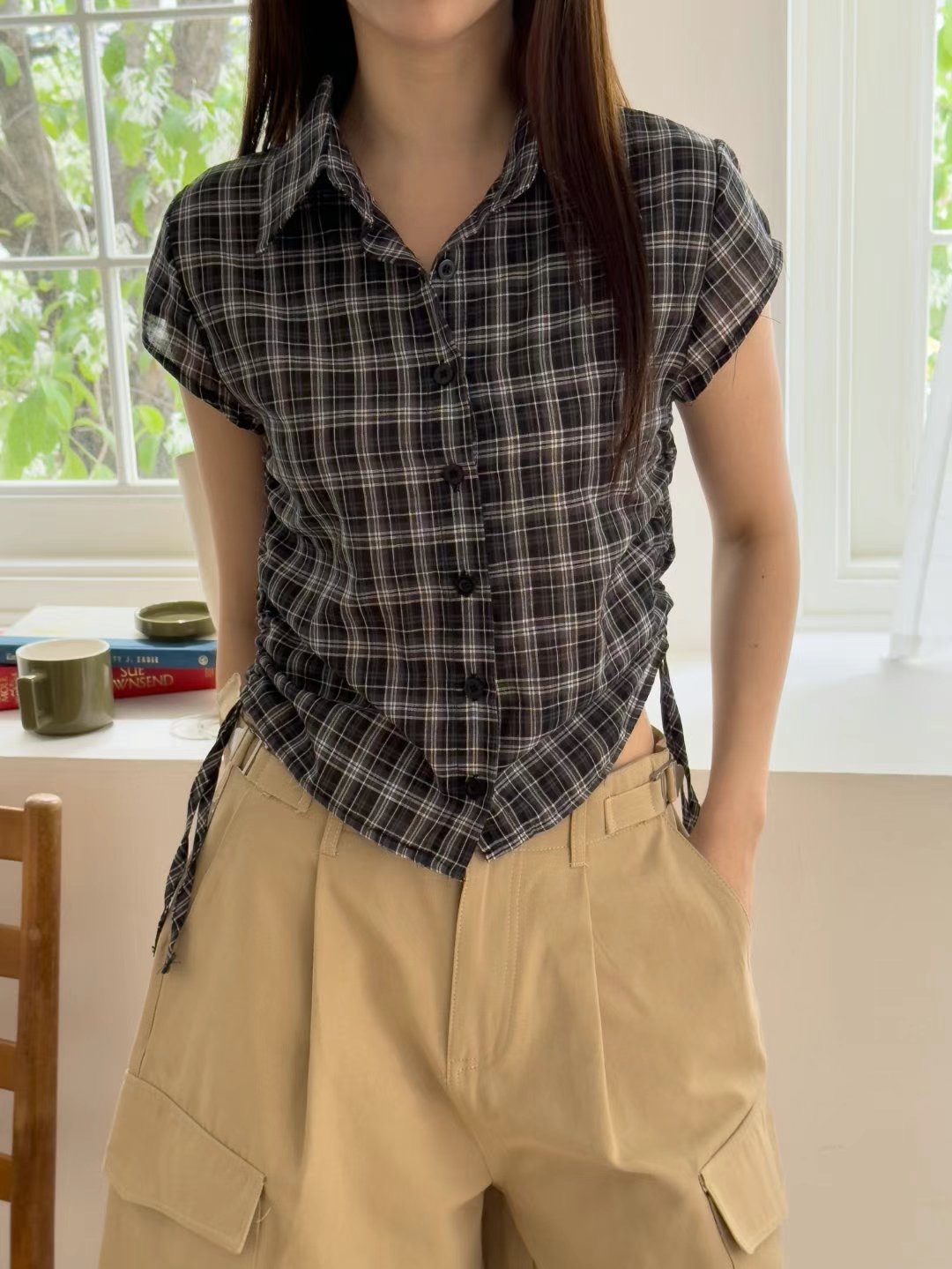 IT東大門㊣直郵女士新款25春夏時尚休閑推薦真品襯衫蕾絲衫IT襯衫/蕾絲衫