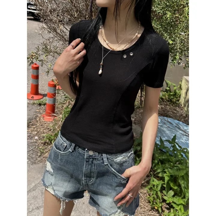 HIDDENHILLS東大門㊣直郵女裝新品25春夏時尚真品休閑人氣T恤HIDDENHILLST恤圖色3