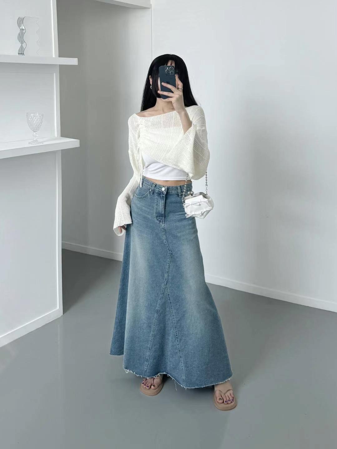 DOUBLEM韓國直郵㊣女裝新品人氣休閑職業時尚25春夏熱賣長裙DOUBLEM長裙