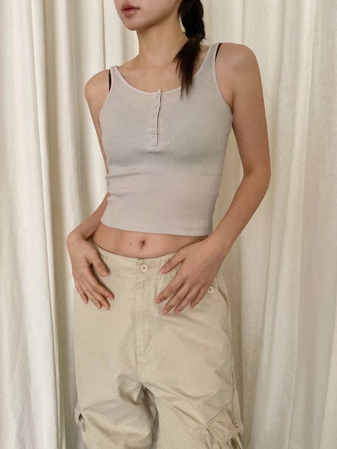 HIDDENHILLS東大門㊣實拍女裝新品時尚25春夏職業真品吊帶背心HIDDENHILLS吊帶/背心