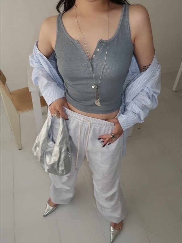HIDDENHILLS東大門㊣實拍女裝新品時尚25春夏職業真品吊帶背心HIDDENHILLS吊帶/背心圖色2