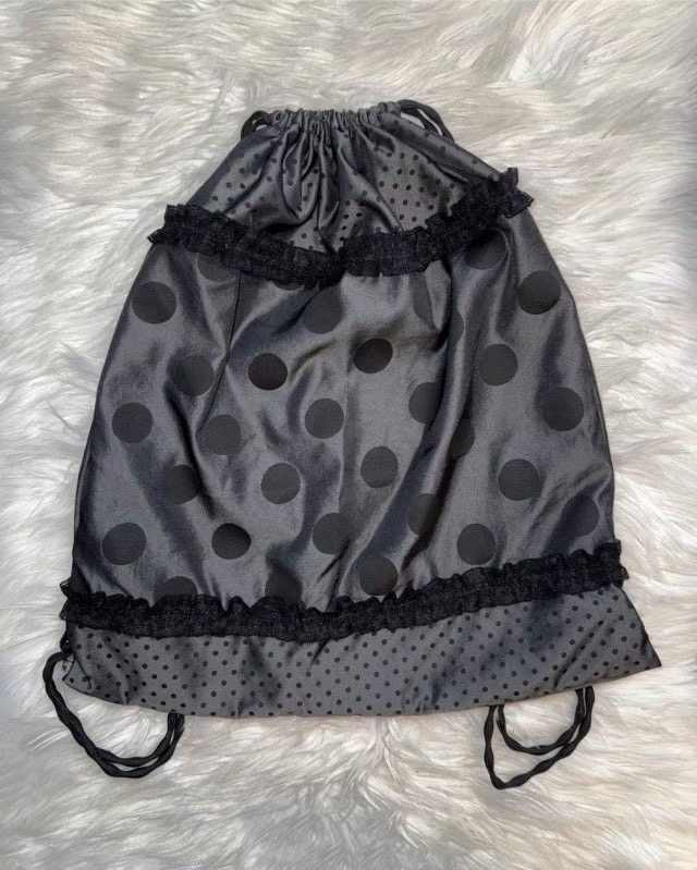 HIDDENHILLS韓國代購㊣女士新品25春夏人氣時尚雙肩背包荷葉邊HIDDENHILLS雙肩背包圖色2