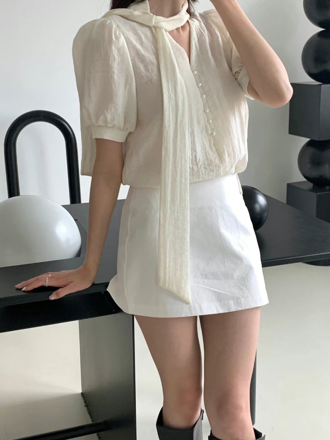 IGOTC-아가씨-T東大門㊣直郵女士新款真品襯衫蕾絲衫歐根紗IGOTC-아가씨-T襯衫/蕾絲衫圖色2