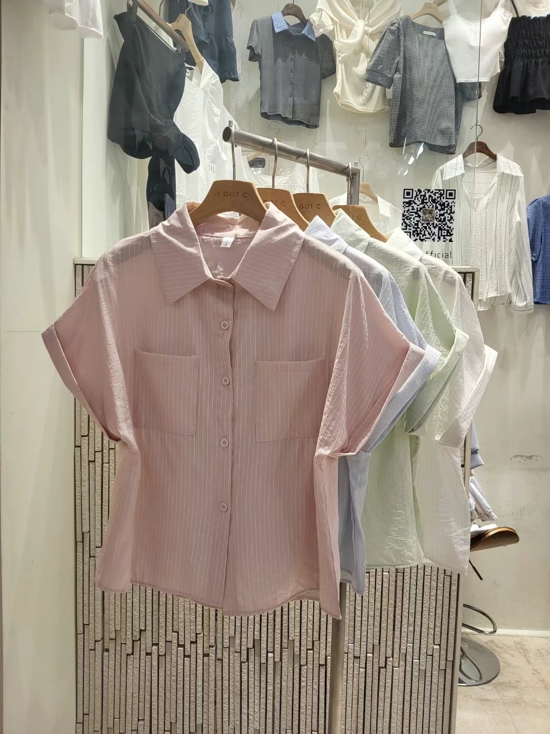 IGOTC-아가씨-T東大門㊣代購女裝新品職業襯衫蕾絲衫口袋IGOTC-아가씨-T襯衫/蕾絲衫