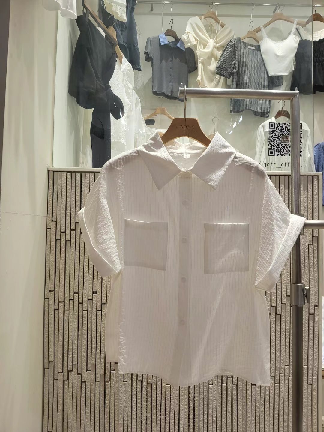 IGOTC-아가씨-T東大門㊣代購女裝新品職業襯衫蕾絲衫口袋IGOTC-아가씨-T襯衫/蕾絲衫圖色3
