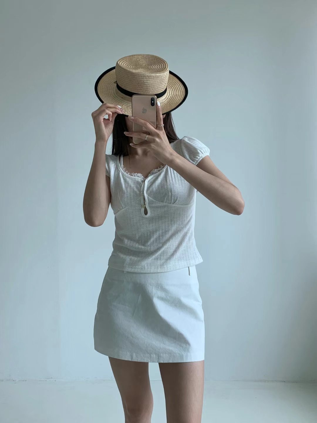 IGOTC-아가씨-T東大門㊣代購女士新款25春夏推薦襯衫蕾絲衫IGOTC-아가씨-T襯衫/蕾絲衫