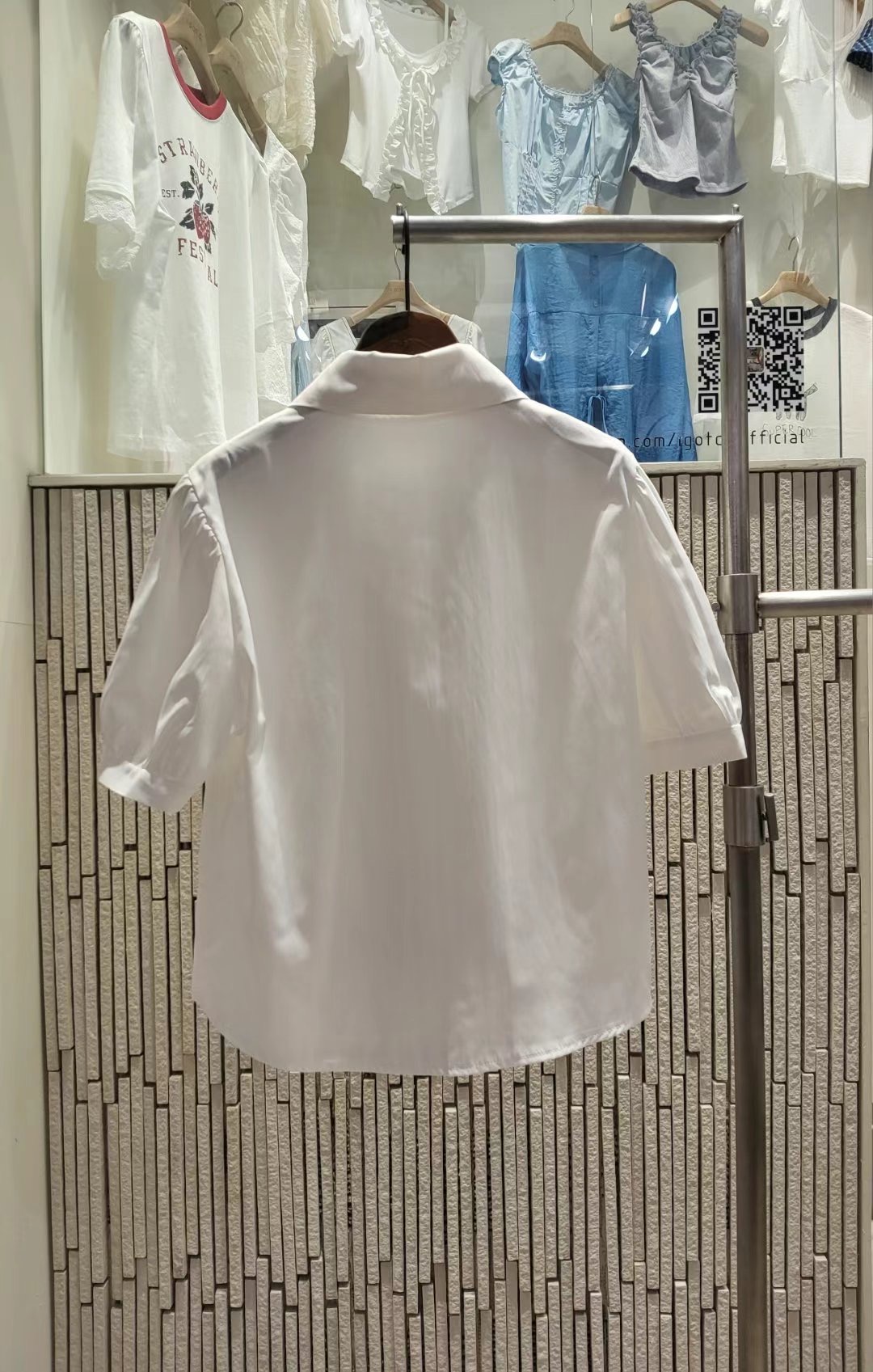 IGOTC-아가씨-T韓國代購㊣女裝新品25春夏襯衫蕾絲衫圓領IGOTC-아가씨-T襯衫/蕾絲衫