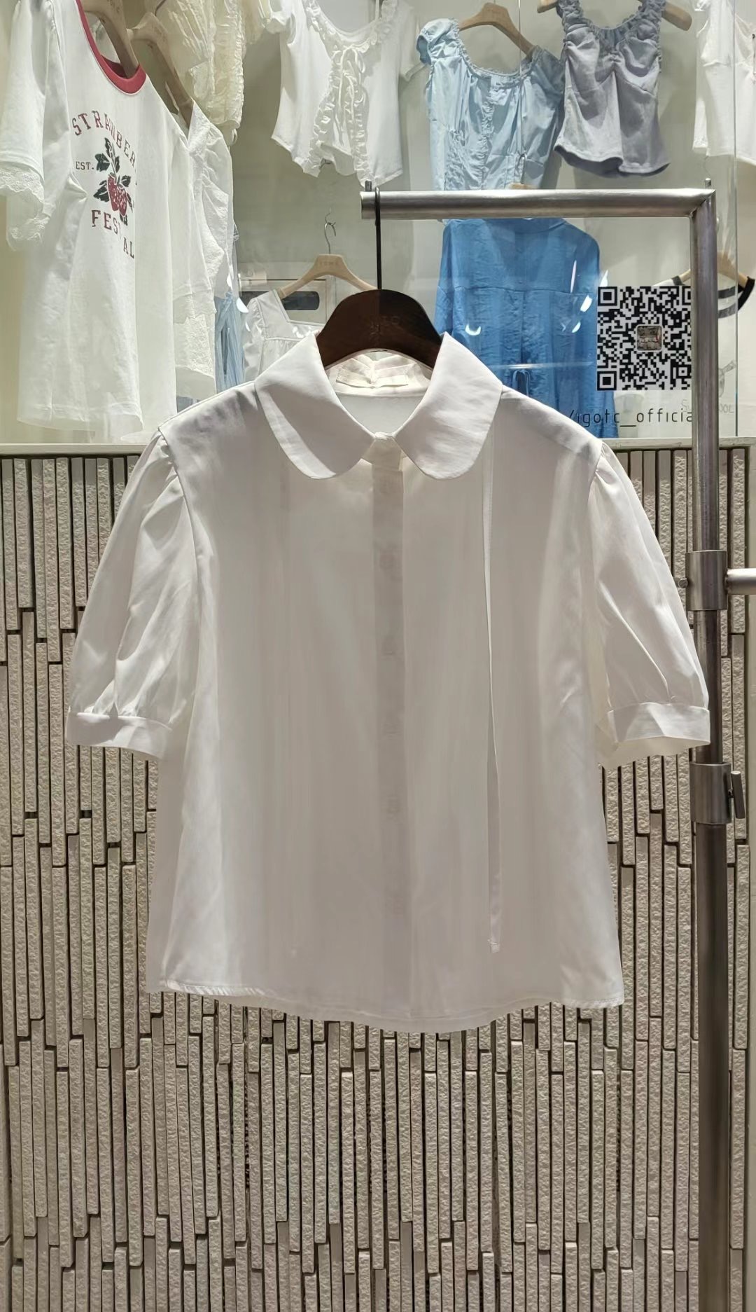IGOTC-아가씨-T韓國代購㊣女裝新品25春夏襯衫蕾絲衫圓領IGOTC-아가씨-T襯衫/蕾絲衫圖色2