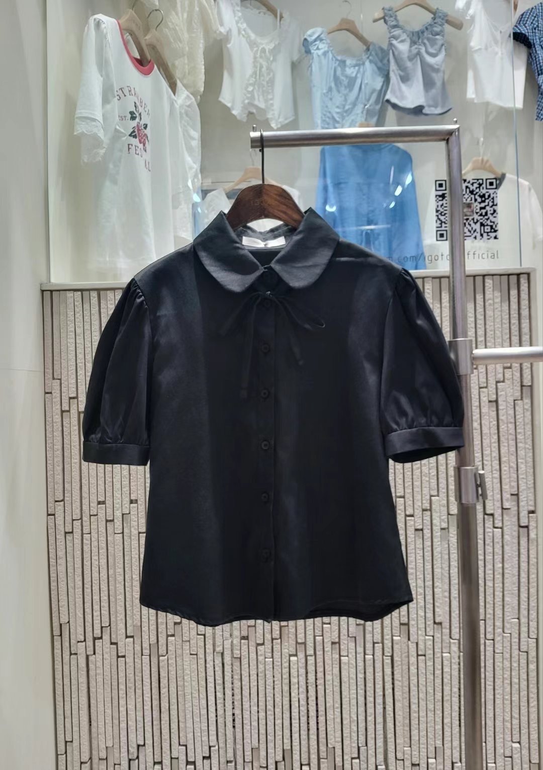 IGOTC-아가씨-T韓國代購㊣女裝新品25春夏襯衫蕾絲衫圓領IGOTC-아가씨-T襯衫/蕾絲衫圖色3