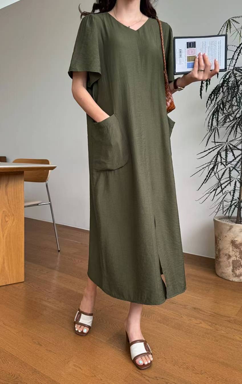 MU 뮤-T東大門㊣直郵女裝新款職業25春夏人氣真品連衣裙亞麻MU 뮤-T連衣裙圖色1
