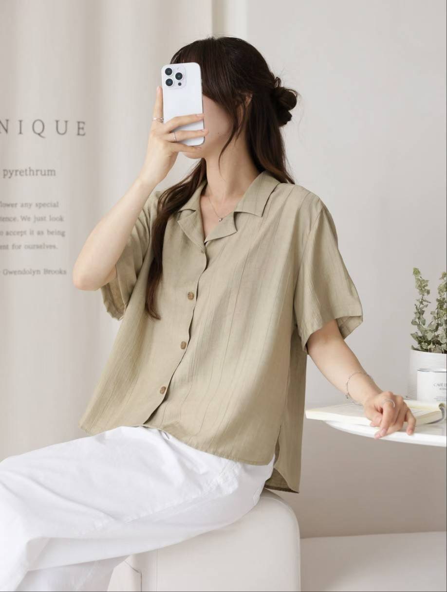 MU 뮤-T東大門㊣實拍女士新品時尚熱賣休閑25春夏襯衫蕾絲衫MU 뮤-T襯衫/蕾絲衫