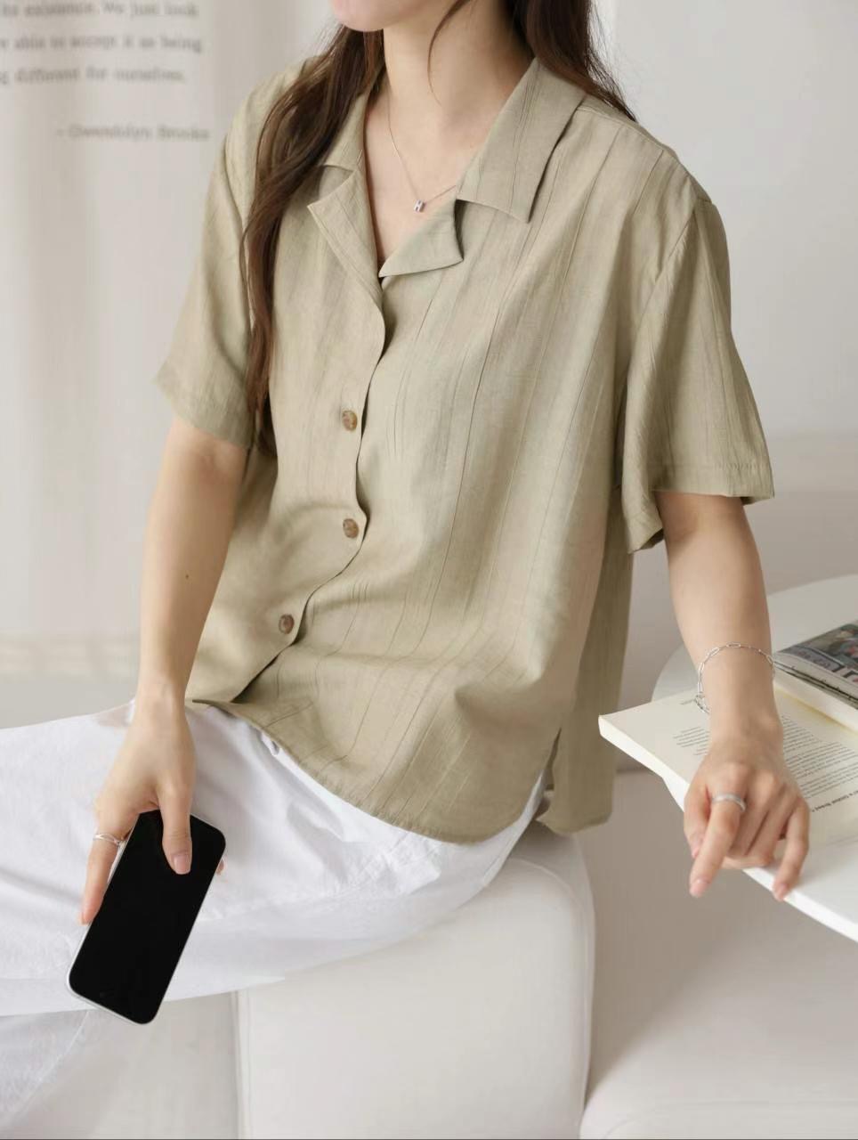 MU 뮤-T東大門㊣實拍女士新品時尚熱賣休閑25春夏襯衫蕾絲衫MU 뮤-T襯衫/蕾絲衫