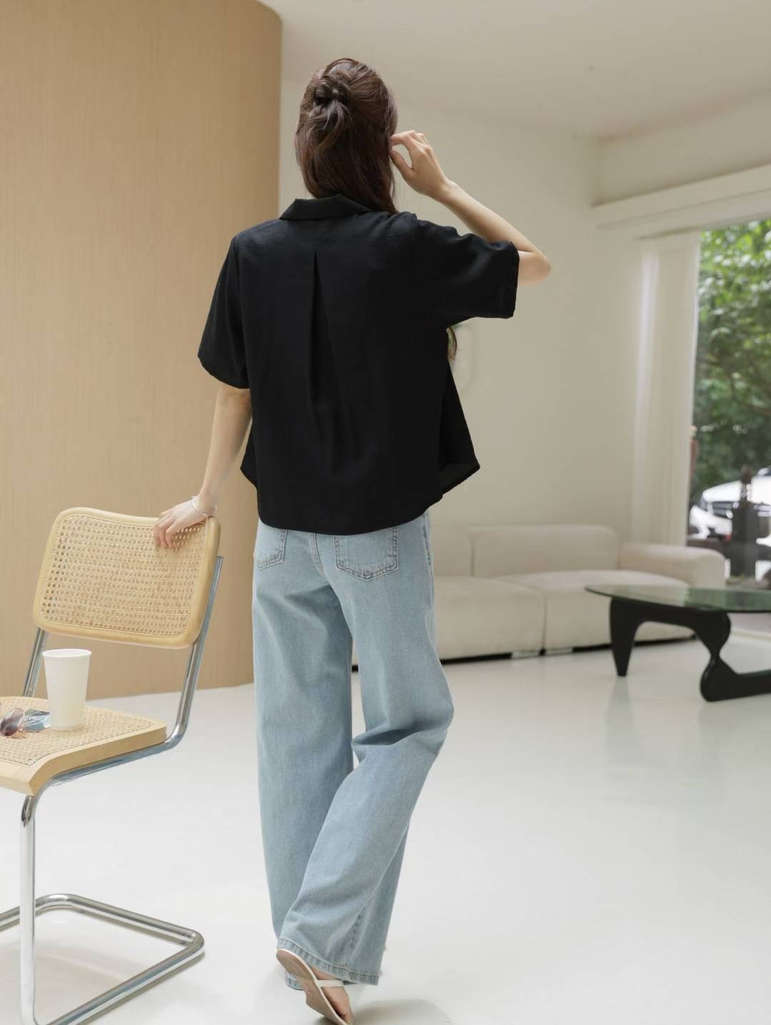 MU 뮤-T韓國代購㊣女士新品25春夏職業休閑真品襯衫蕾絲衫MU 뮤-T襯衫/蕾絲衫
