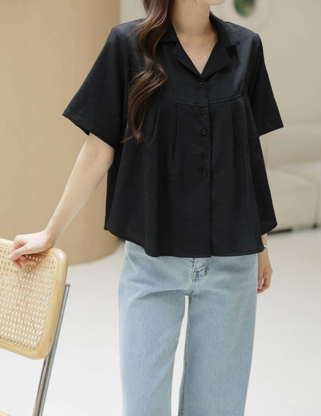 MU 뮤-T韓國代購㊣女士新品25春夏職業休閑真品襯衫蕾絲衫MU 뮤-T襯衫/蕾絲衫圖色1