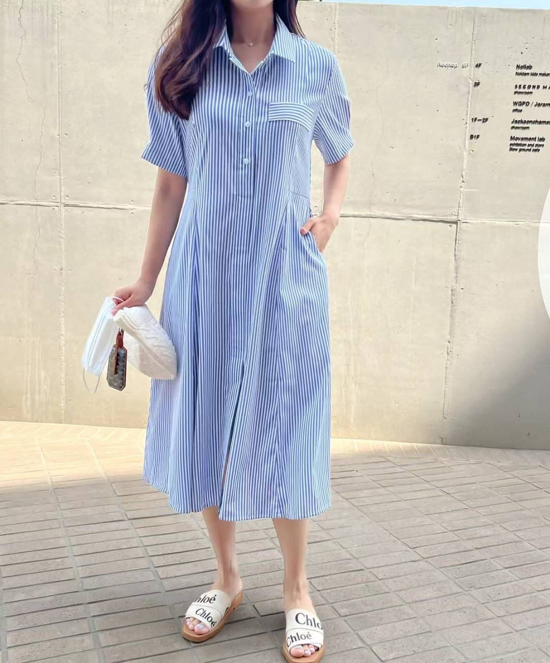 MU 뮤-T韓國代購㊣女裝新品時尚休閑職業熱賣推薦25春夏連衣裙MU 뮤-T連衣裙
