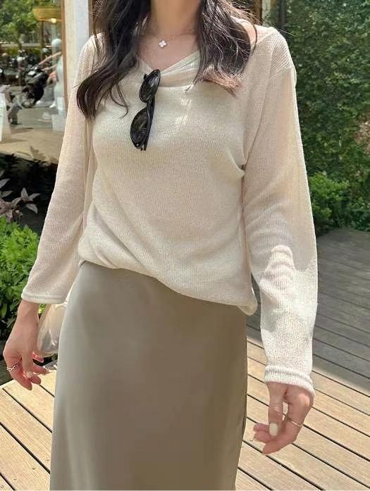 PASTELDEER韓國代購㊣女裝新款時尚真品人氣職業長袖T恤亞麻PASTELDEER長袖T恤