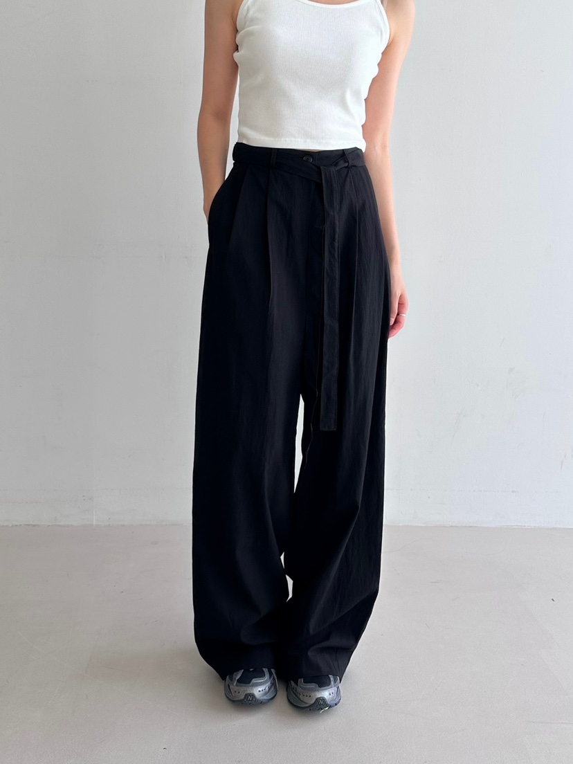 CYLINDER東大門㊣代購女裝新款時尚熱賣25春夏休閑褲含腰帶CYLINDER休閑褲圖色2