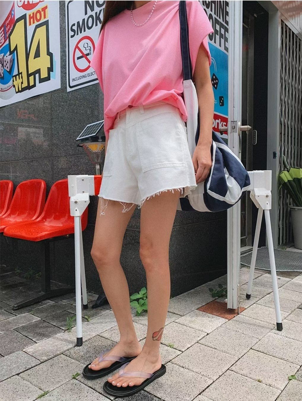 SPARK韓國代購㊣女士新品推薦職業時尚熱賣休閑人氣短褲口袋SPARK短褲