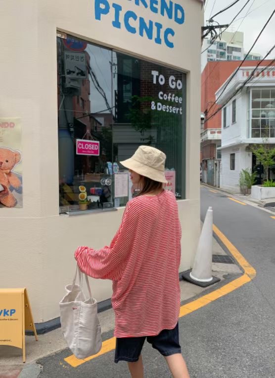 끌 벅지東大門㊣實拍女裝新品職業25春夏時尚人氣熱賣長袖T恤Pull Buck長袖T恤