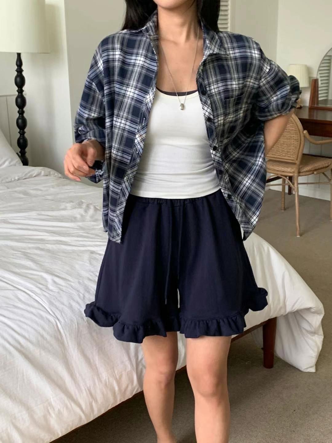 FIRST MOON韓國代購㊣女裝新款真品職業休閑熱賣短裙荷葉邊FIRST MOON短裙