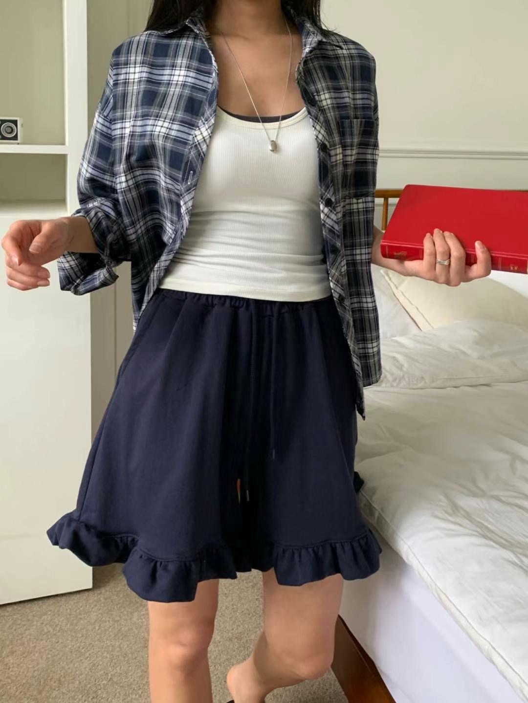 FIRST MOON韓國代購㊣女裝新款真品職業休閑熱賣短裙荷葉邊FIRST MOON短裙圖色3