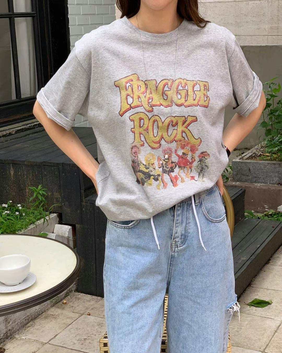 FIRST MOON韓國代購㊣女士新品熱賣25春夏推薦職業休閑T恤FIRST MOONT恤圖色2