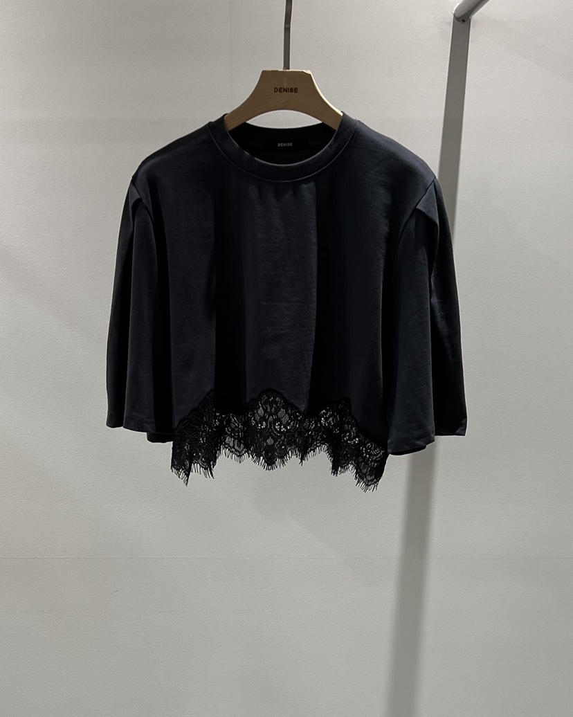 DENISE東大門㊣直郵女裝新品真品25春夏休閑職業T恤刺繡蕾絲DENISET恤圖色3