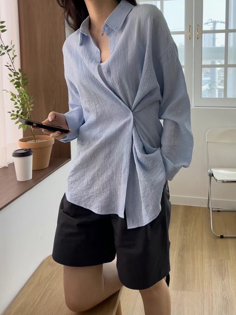EROOM韓國代購㊣女裝新款25春夏休閑人氣真品熱賣襯衫蕾絲衫EROOM襯衫/蕾絲衫
