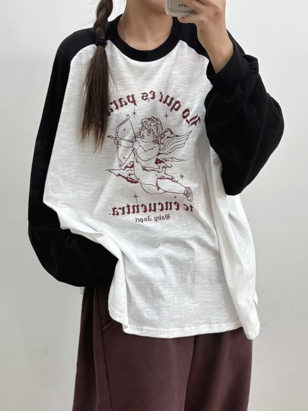 끌 벅지東大門㊣實拍女士新款25春夏時尚推薦真品休閑長袖T恤Pull Buck長袖T恤