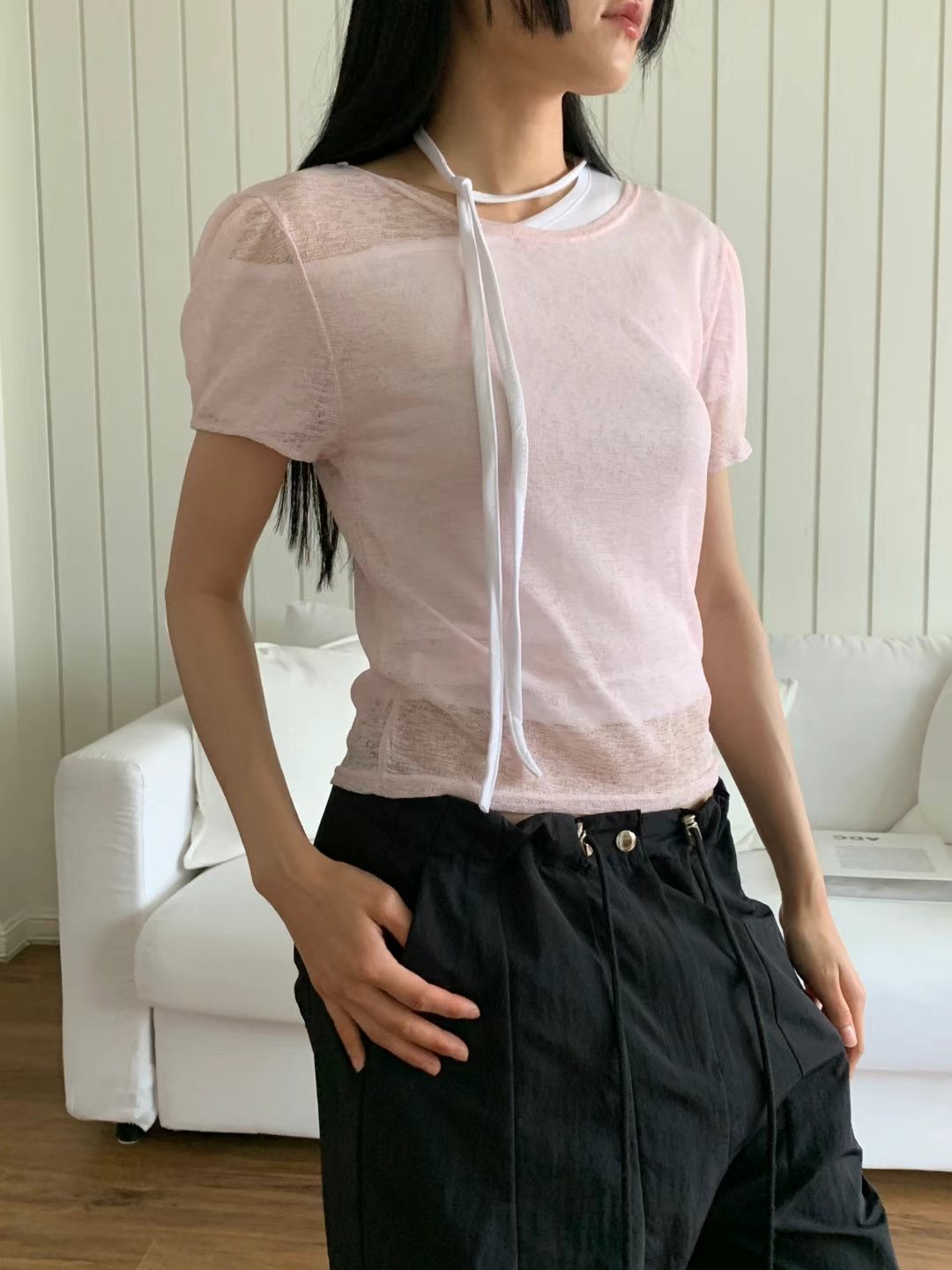 DIPPING韓國代購㊣女士新款25春夏休閑人氣熱賣推薦職業T恤DIPPINGT恤圖色2